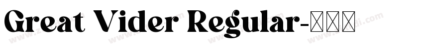 Great Vider Regular字体转换